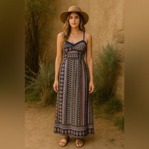 Vintage Y2K Babydoll Maxi Dress Medium Bohemian Festival Fairy Grunge Whimsigoth